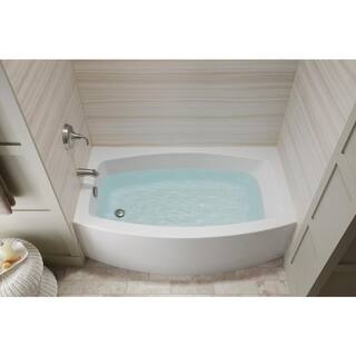 KOHLER Expanse 60 in. x 36 in. Soaking Bathtub with Left-Hand Drain in White Integral Flange K-1118-LA-0