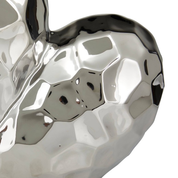 11 x27 x27 X 12 x27 x27 Porcelain Heart Sculpture Silver Olivia amp May