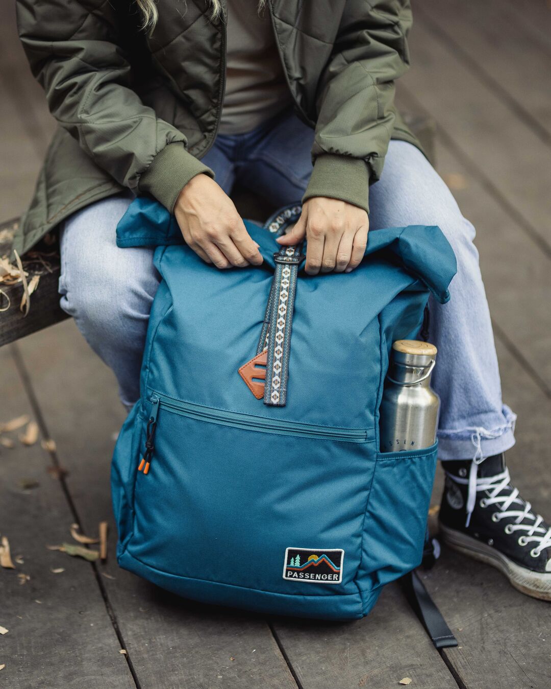 Backwoods Recycled Rolltop 32L Backpack - Ash Blue