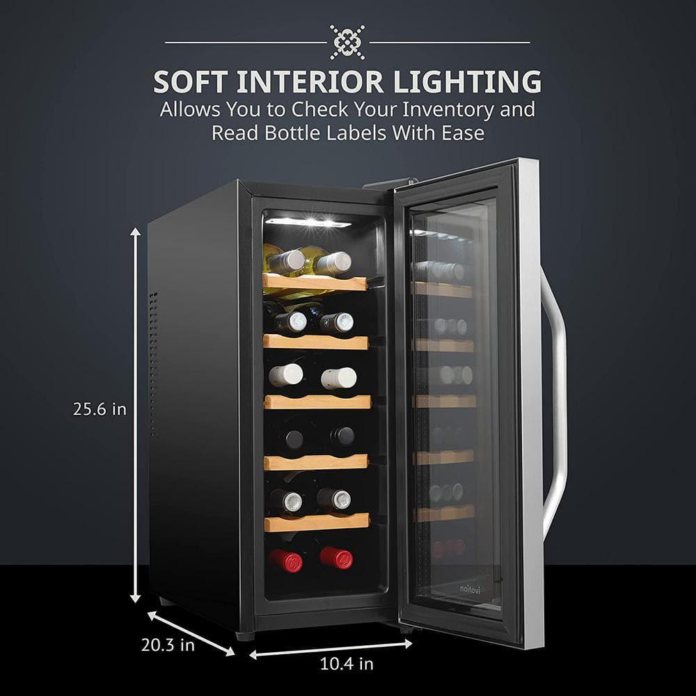 Ivation Thermoelectric 12Bottle Free Standing Wine Cooler  Stainless Steel