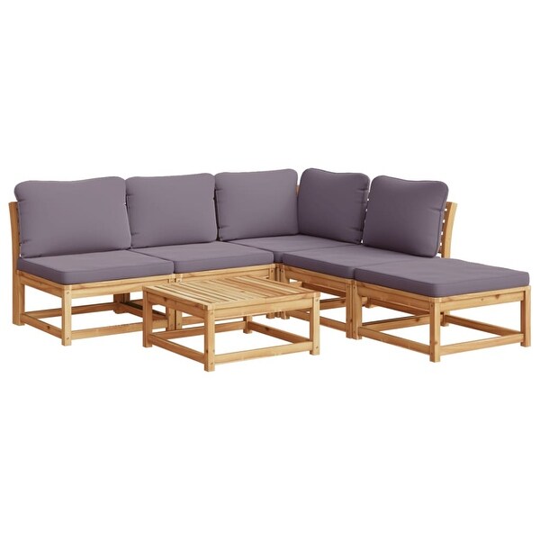 vidaXL Patio Sofa with Cushions 2Seater Outdoor Loveseat Solid Wood Acacia