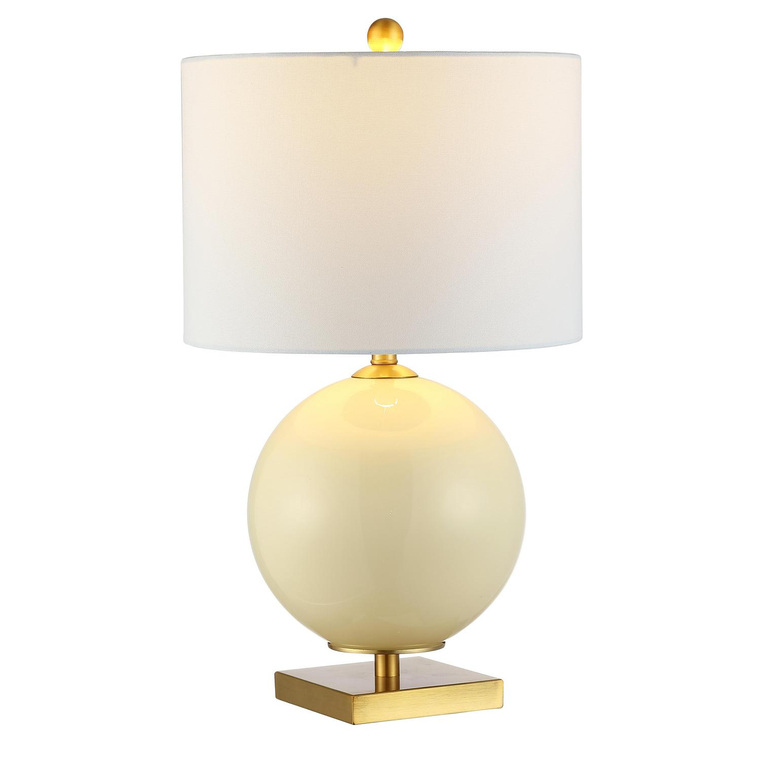 Safavieh Anina 24 in. Sphere Glass Table Lamp， Cream， Set of 2