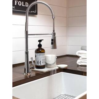 SINKOLOGY Bradstreet II All-in-One Farmhouse Fireclay 30 in. Single Bowl Kitchen Sink with Pfister Zuri Faucet and Drain SK499-30-MCC-B