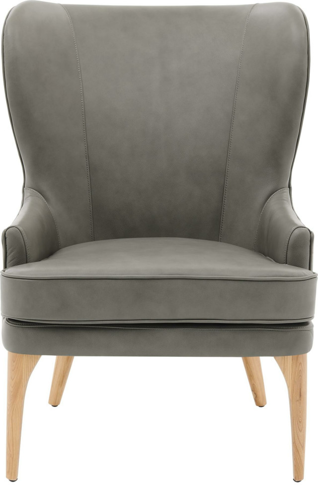 Bjorn Top Grain Leather Accent Chair   Midcentury   Armchairs And Accent Chairs   by HedgeApple  Houzz