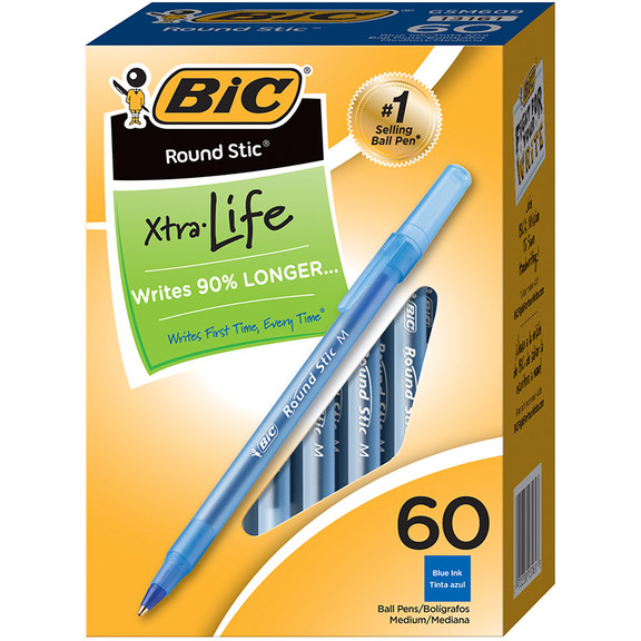 Bic USA BICGSM609BE Bic Round Stic Pen Blue