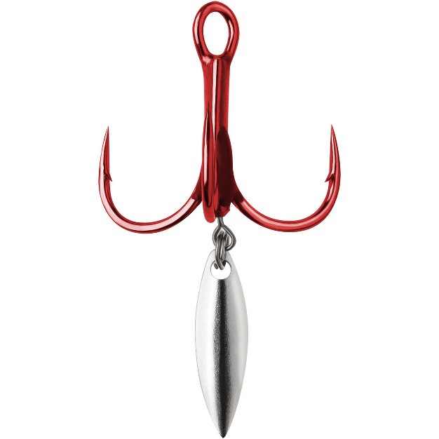 Vmc Bladed Hybrid Treble Short Fishing Hook 2 pack Tin Red