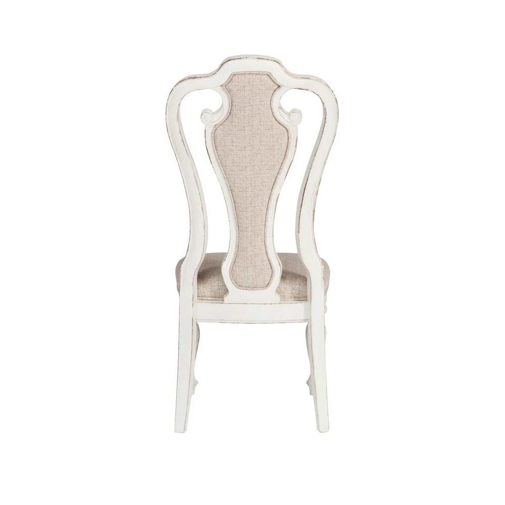 Magnolia Manor Antique White Opt 5 Piece Pedestal Table Set