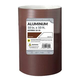 Gibraltar Building Products 10 in. x 10 ft. Royal Brown Over Birch White Aluminum Roll Valley Flashing 999BW-10-10