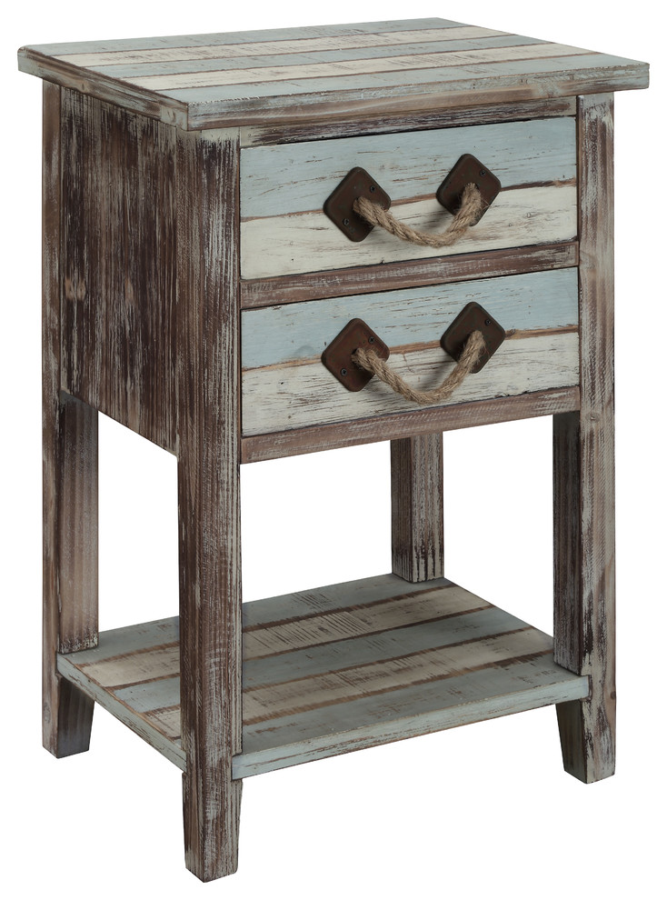 Two Drawer Accent Table H26.00  Islander Multicolor   Beach Style   Side Tables And End Tables   by HedgeApple  Houzz