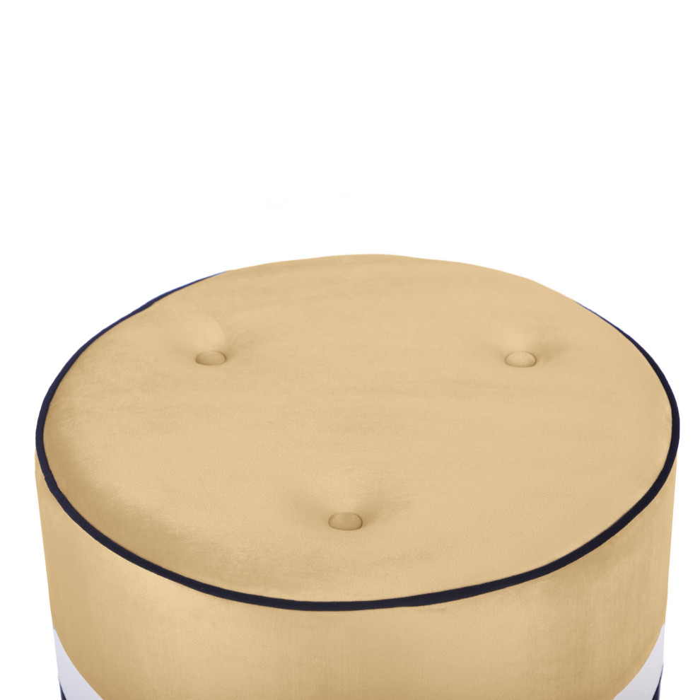 Klondike Two Tone Velvet Ottoman   Transitional   Footstools And Ottomans   by TOV Furniture  Houzz