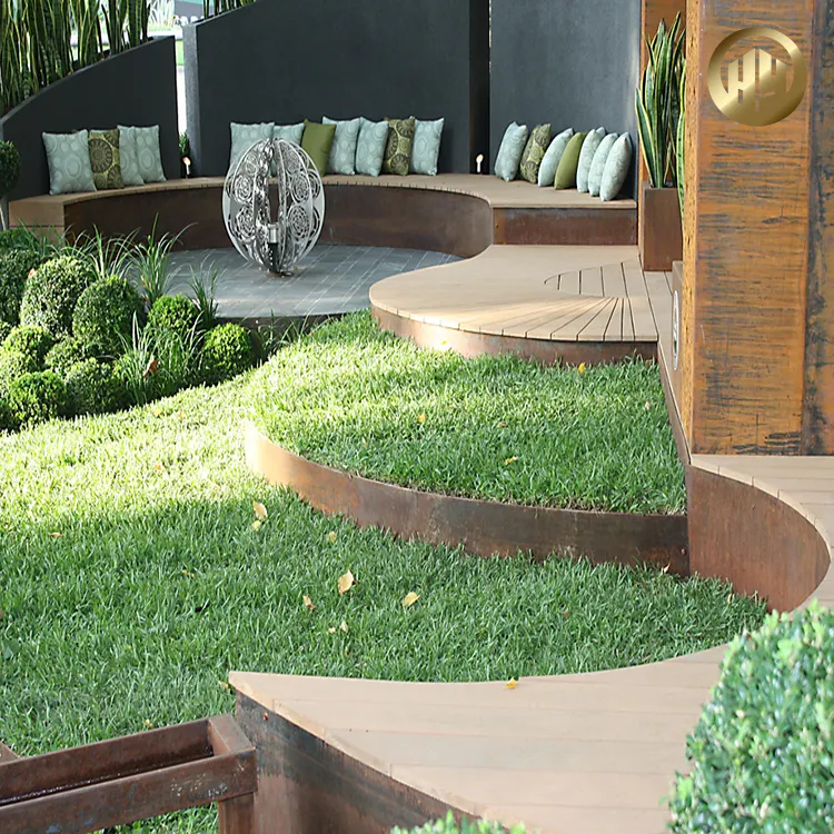 Factory Supply Corten Steel Rusty Lawn Decoration Border