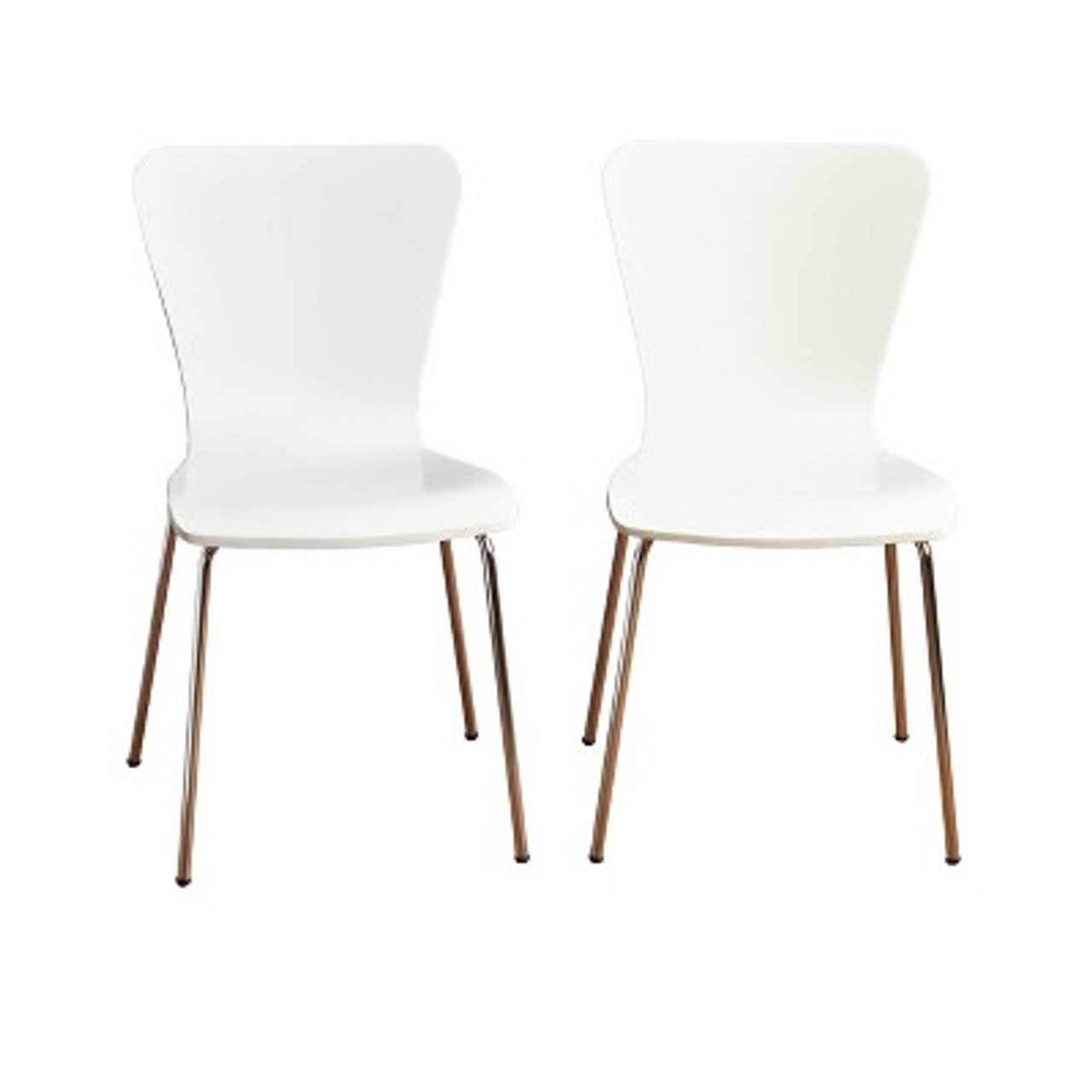 Set of 2 Pisa Modern Bentwood Dining Chairs White - Buylateral