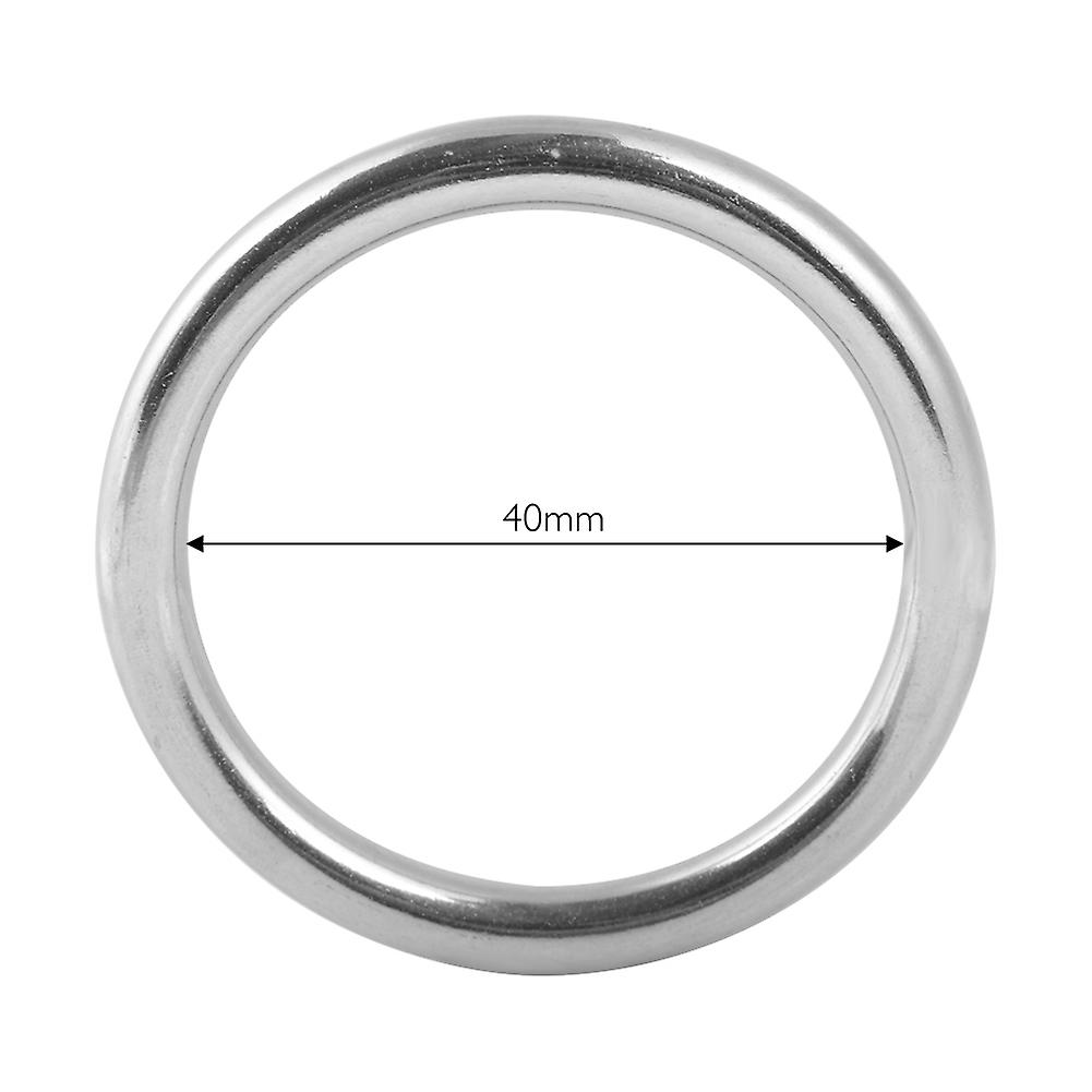 304 Stainless Steel Welded O Ring (08040 Line Dia. 5mm * Inner Dia. 40mm) Diving Pet Accessory