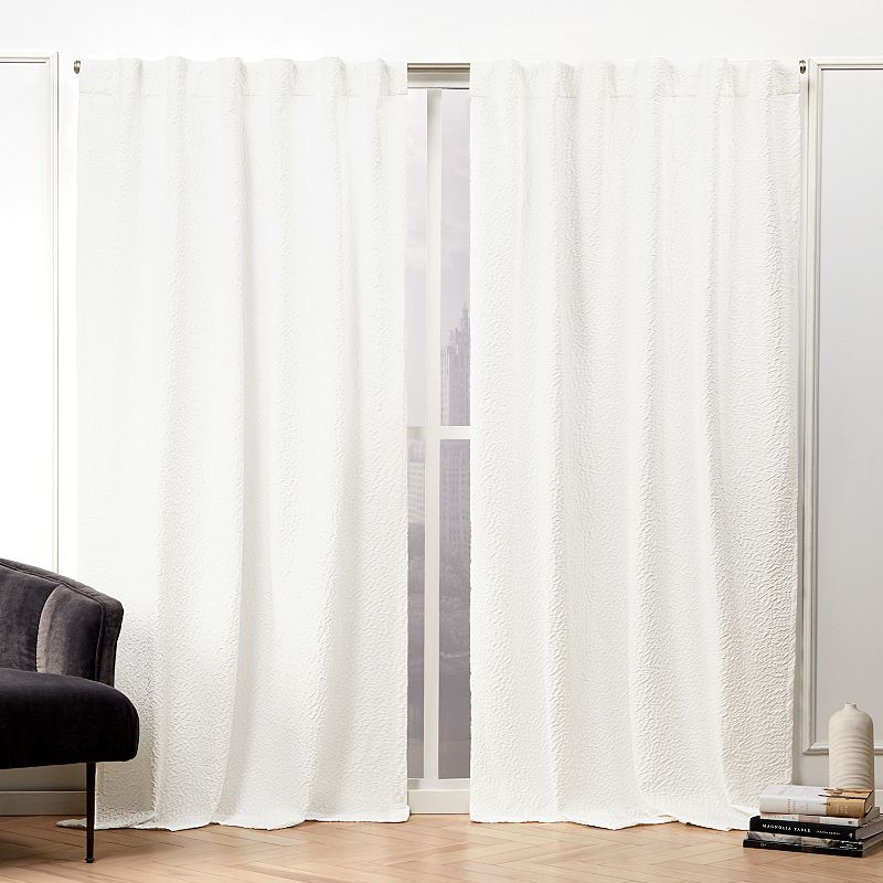 Nicole Miller NY 2-pack Textured Matelasse Hidden Tab Top Window Curtains