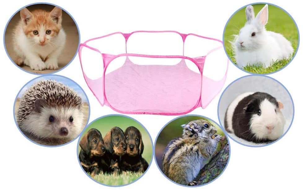 Orangelight Pet Playpen Small Animal Cage Tent Foldable Exercise Playpen Easy to Clean Yard Outdoor/Indoor Fence Portable Tent for Guinea Pig， Rabbits， Hamster， Chinchillas and Hedgehogs