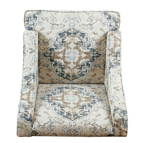 Porch and Den Holman Medallion Pattern Upholstered Swoop Armchair