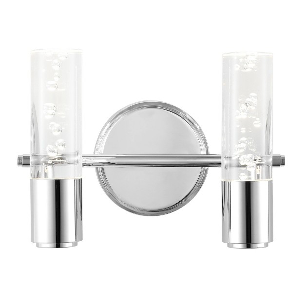 Led 2 light Bolha Minimalist Bubble Acrylic iron Wall Sconce Chrome Jonathan Y