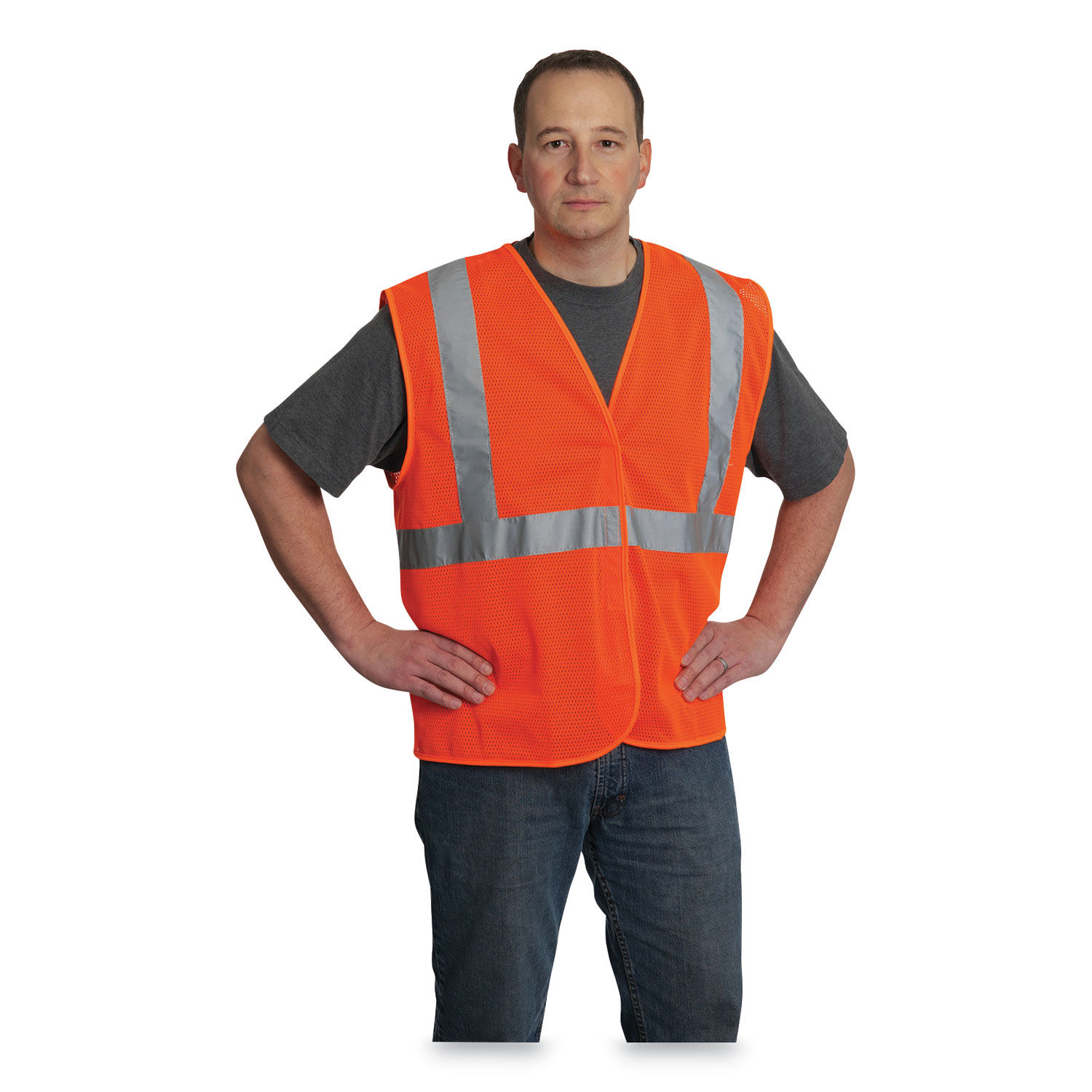 ANSI Class 2 Hook and Loop Safety Vest by PIP PID302MVGORXL