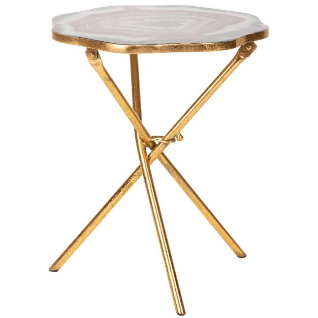 Celeste Faux Agate Side Table Safavieh