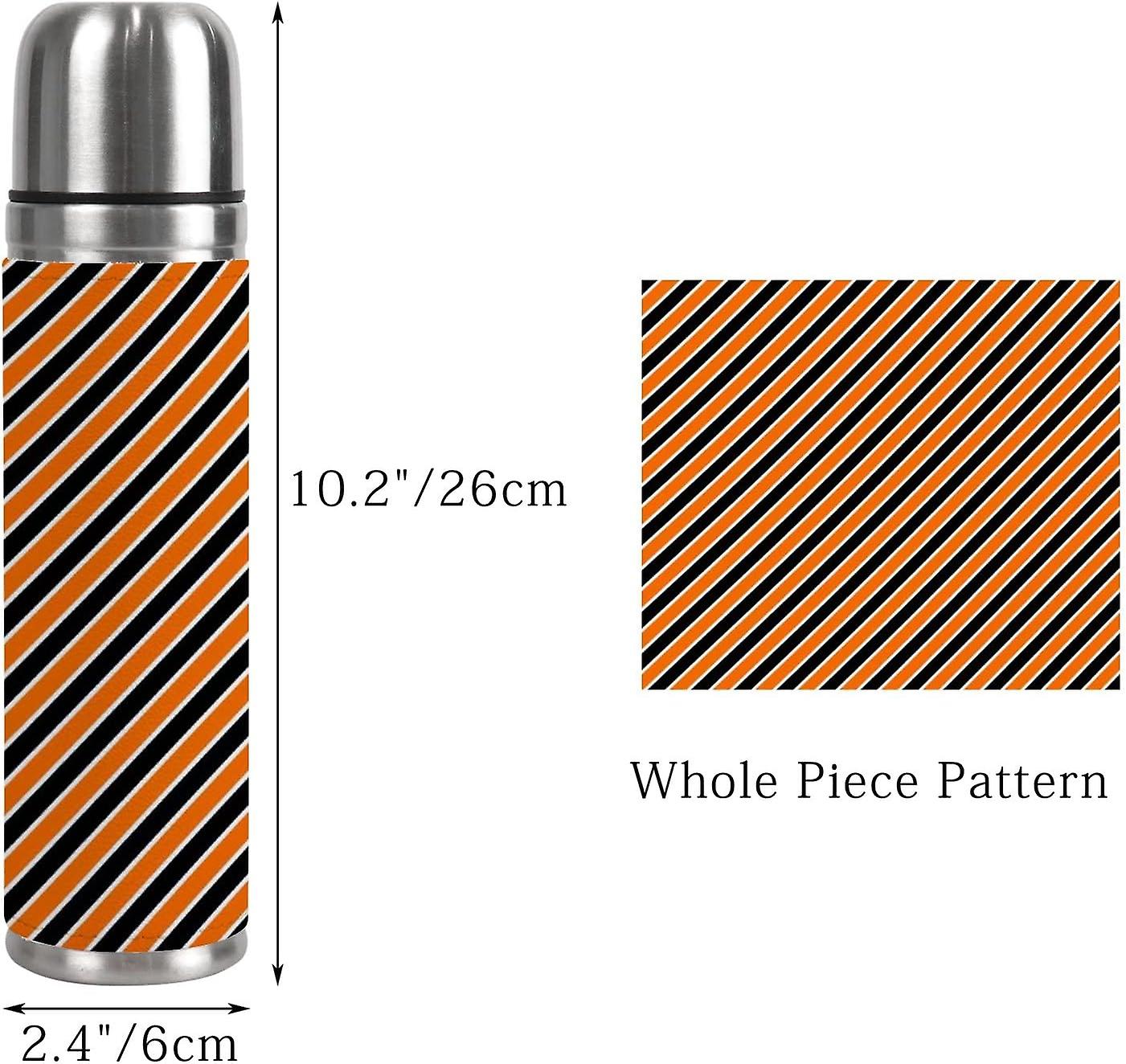 Insulated Mug Stainless Steel Water Bottle Halloween Stripes Vacuum Cup Travel Mug For Travel School Office