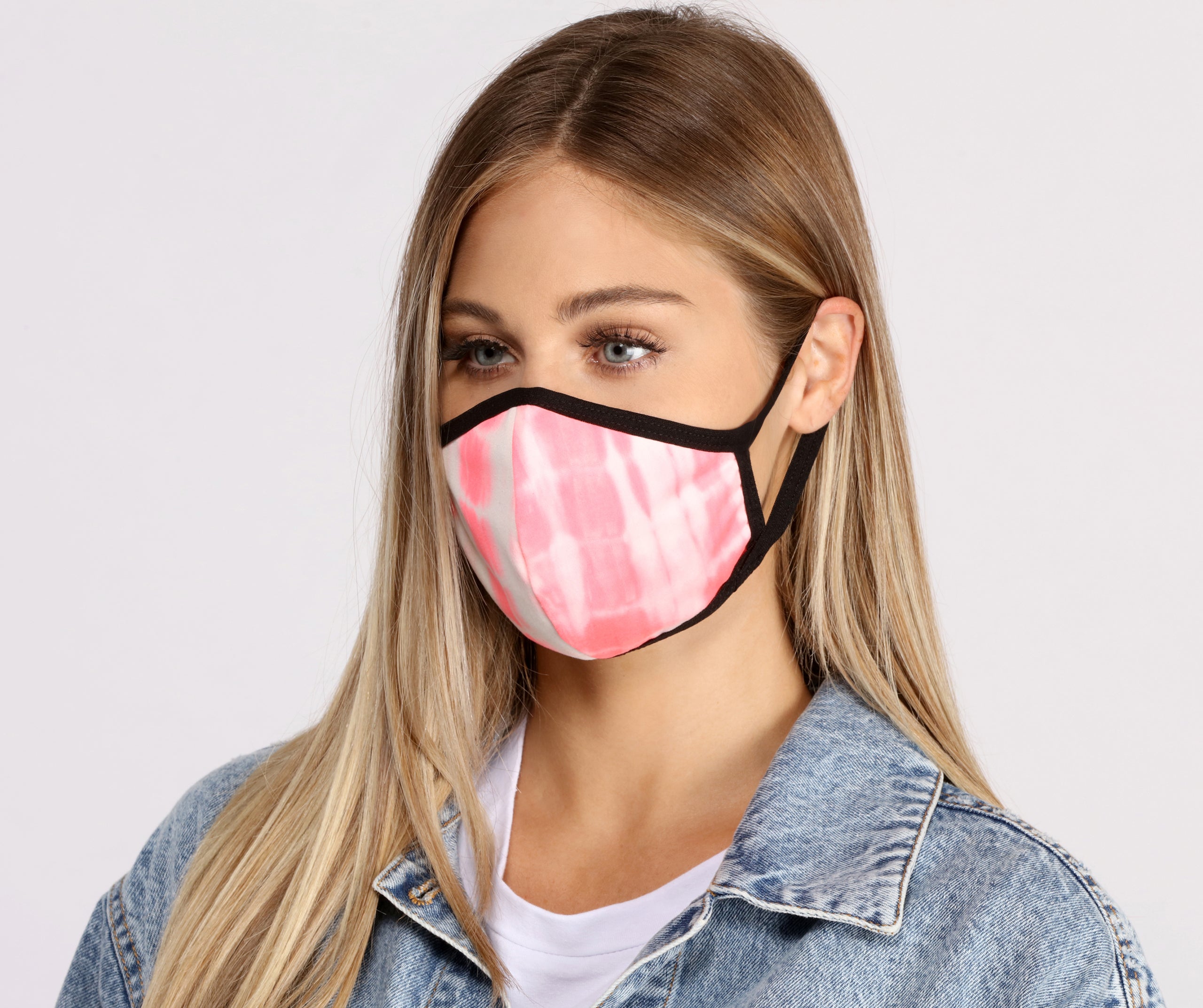 Neon Pink Tie Dye Face Mask