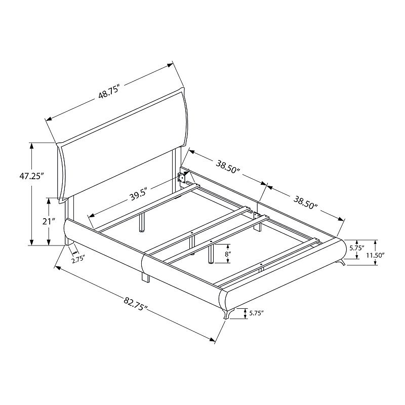 Monarch Upholstered Platform Twin Bed