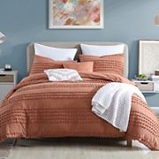 Swift Home Marilla Cotton Dobby Clip Dot 5-Piece Comforter Set with Shams and Decorative Pillows