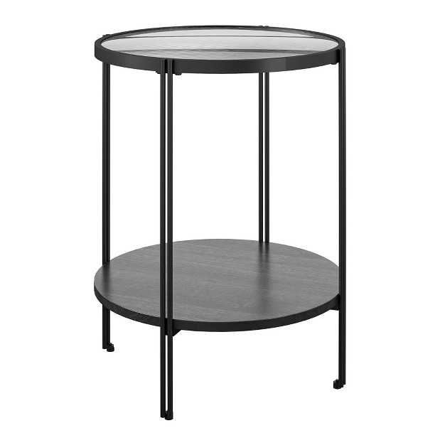 Realrooms Vance Round End Table Black Oak