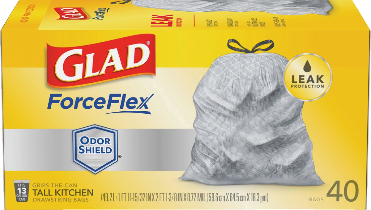 Glad ForceFlex Plus Tall Kitchen Trash Bag 13 Gal. White