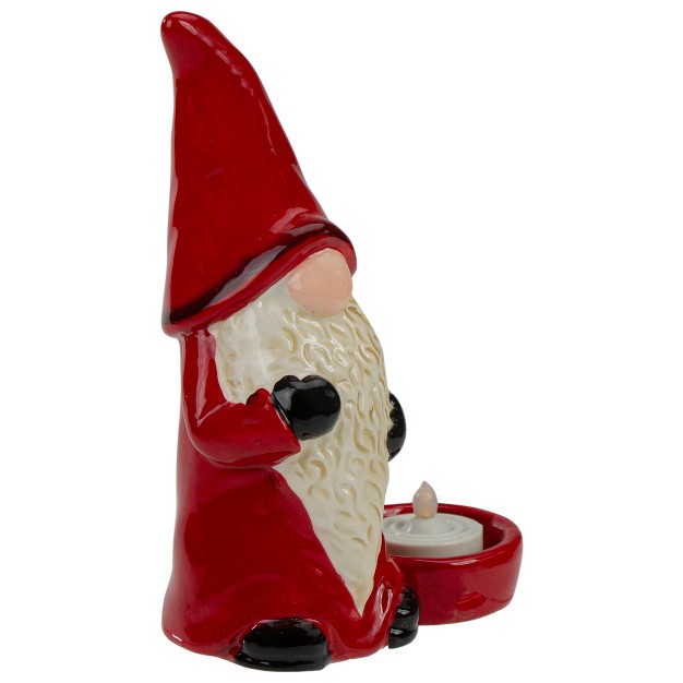 Red And Black Gnome Tea Light Christmas Candle Holder