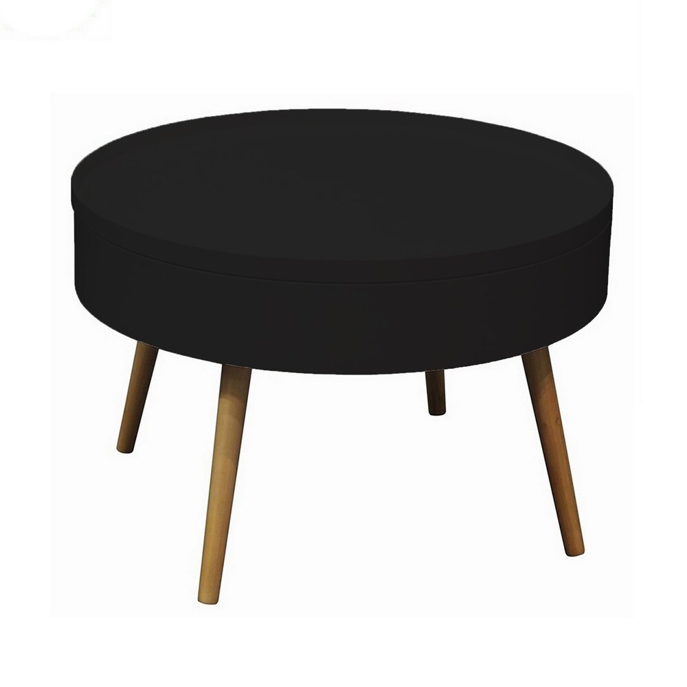 Zoe Mid Century Modern Round Coffee Table with Storage