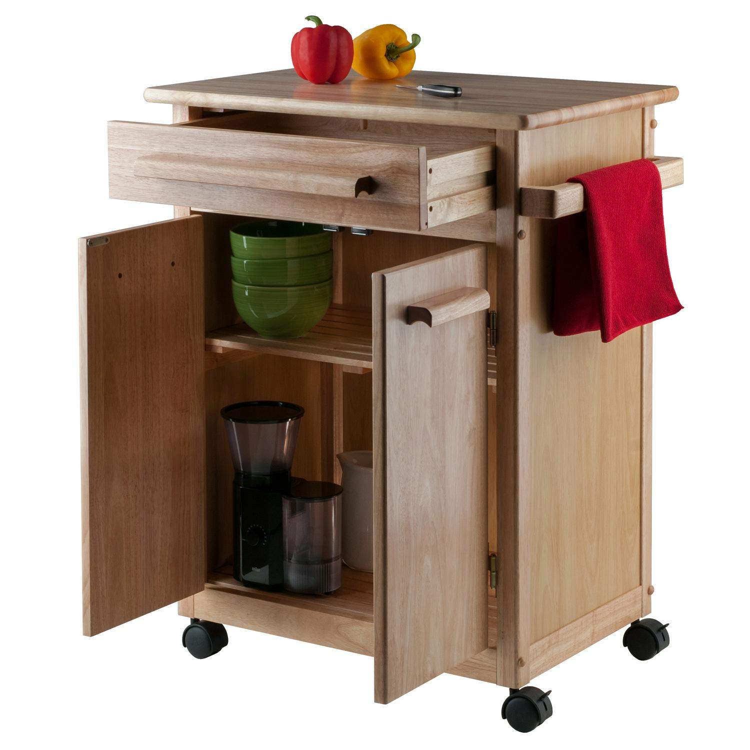 Winsome Wood Hackett Kitchen Storage Cart， Natural Finish