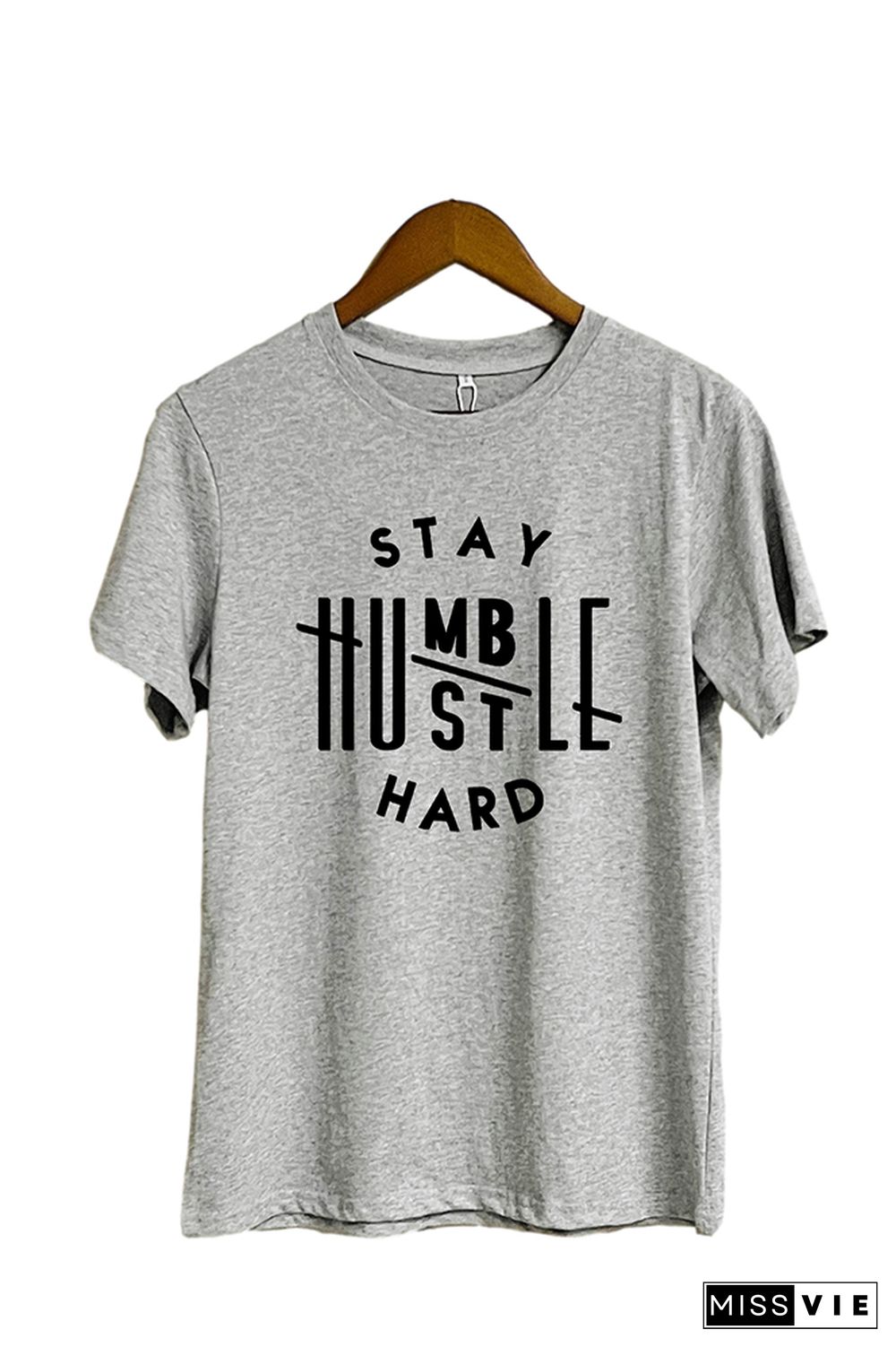 Stay Humble Hustle Hard Short Sleeve Graphic Tee Wholesale