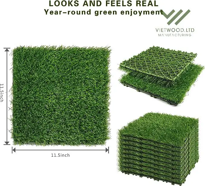 Interlocking Artificial Grass Transform Your Outdoor Space with Ease  Eco Friendly manufacturing directly from factory VIETWOOD