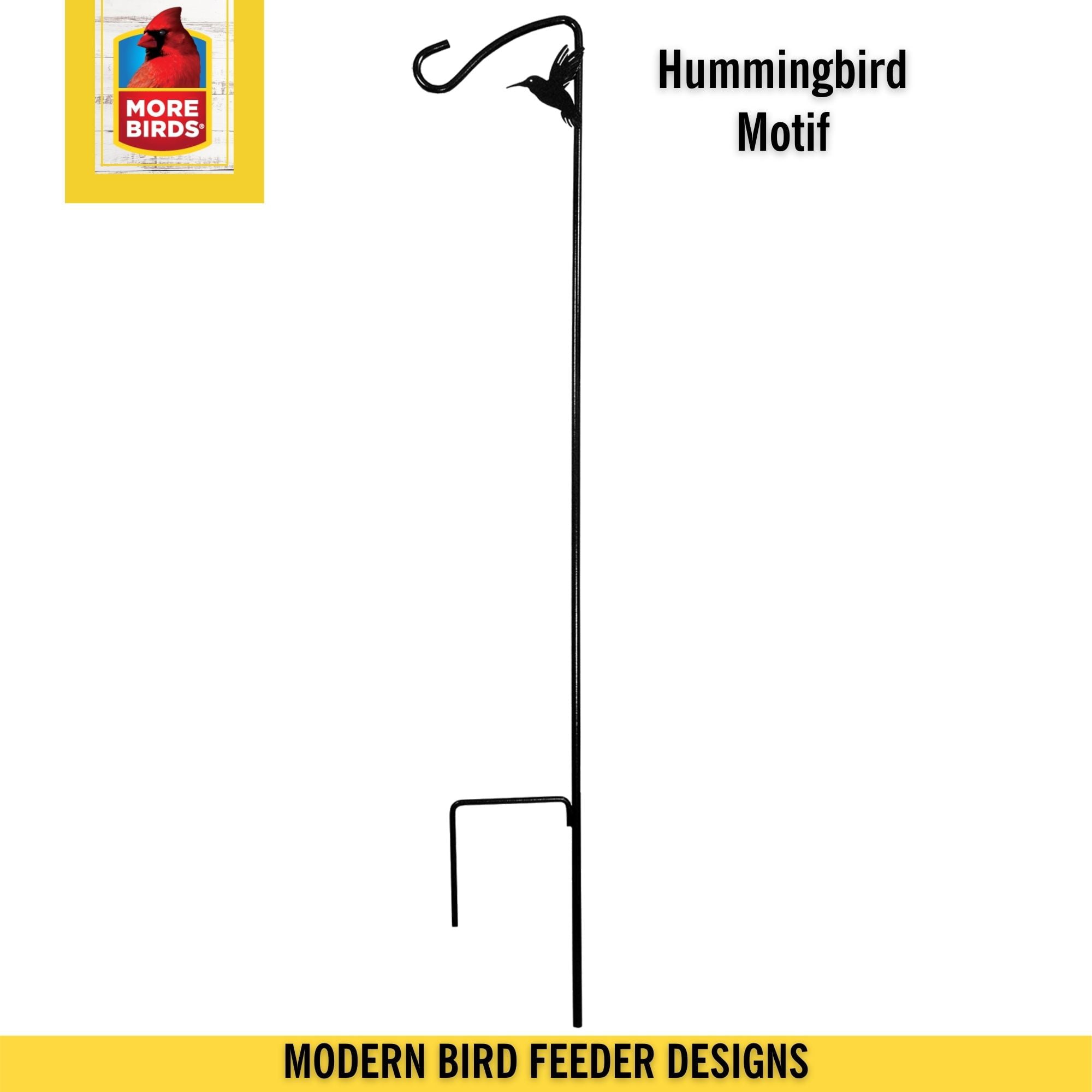 More Birds 42-inch Hummingbird Hook for Bird and Hummingbird Feeders， Black