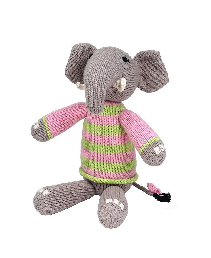 Melange Collection Elephant Plush Toy in Sweater Pink