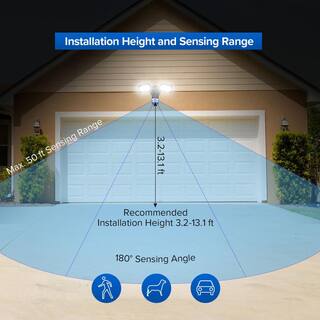 SANSI 18-Watt 1800 Lumens 5000K Black Motion Activated Integrated LED Outdoor Flood Light 01-04-001-021850