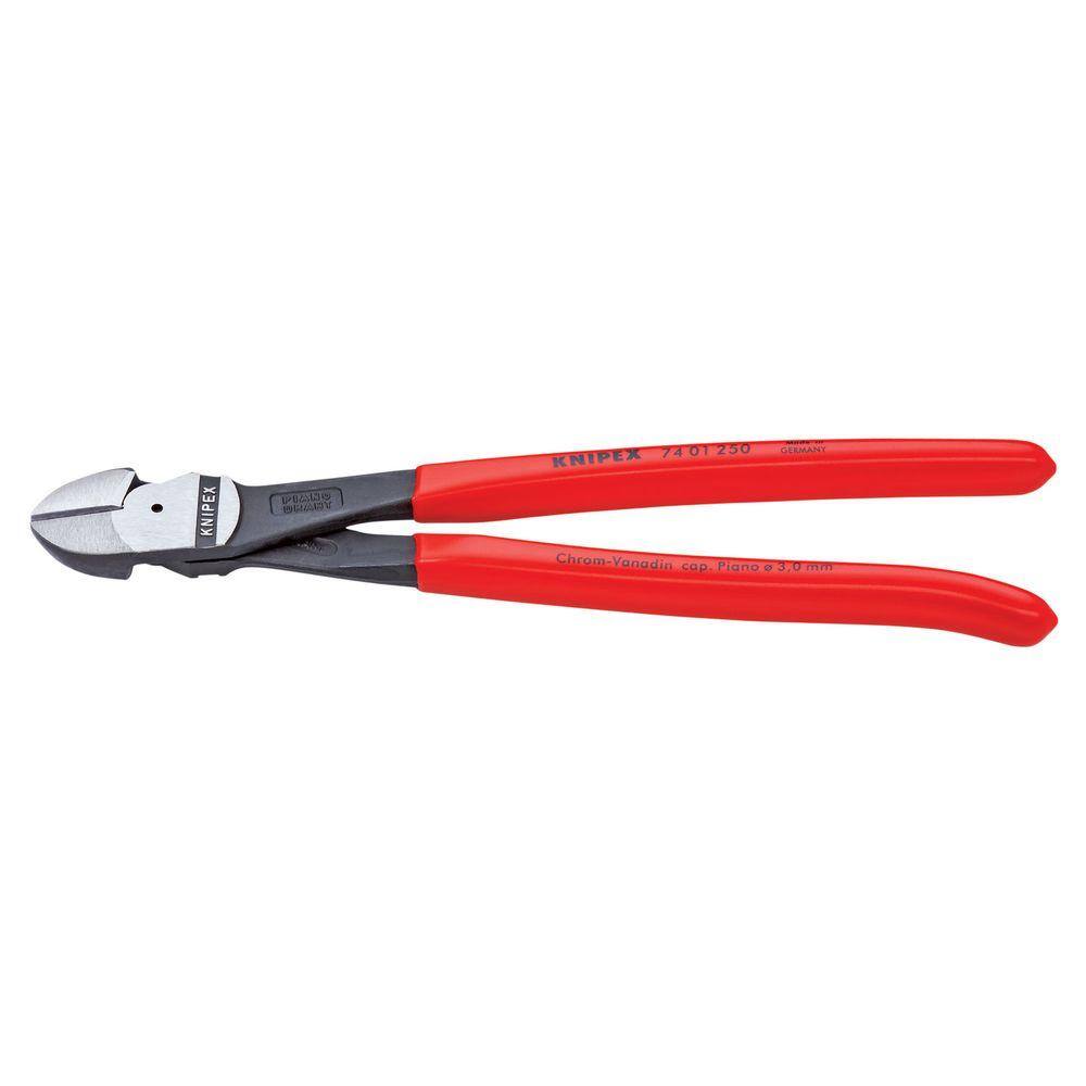 KNIPEX Heavy Duty Forged Steel 10 in. High Leverage Diagonal Cutters with 64 HRC Cutting Edge 74 01 250