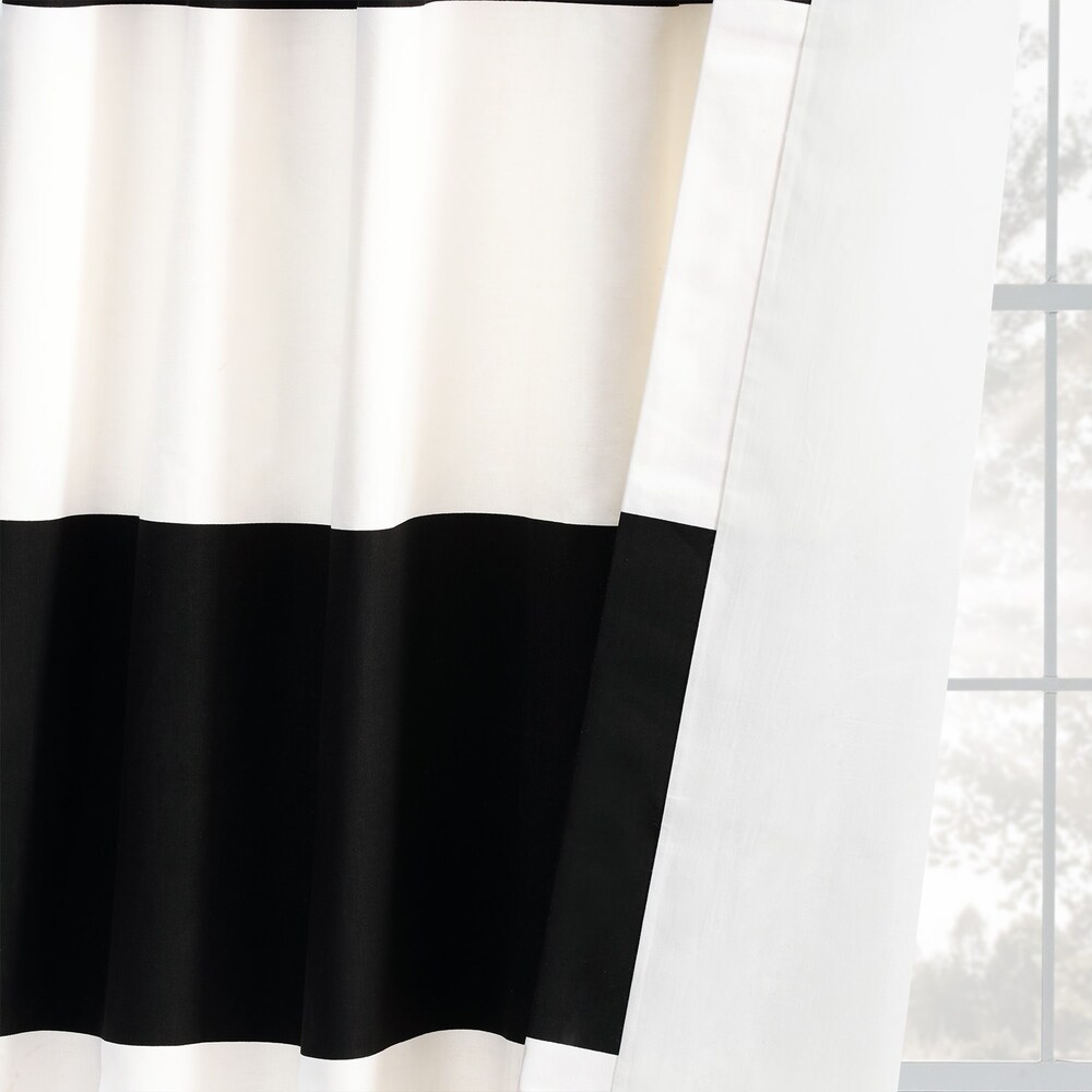 Exclusive Fabrics Cabana Cotton Horizontal Stripe 96 inch Curtain (1 Panel)