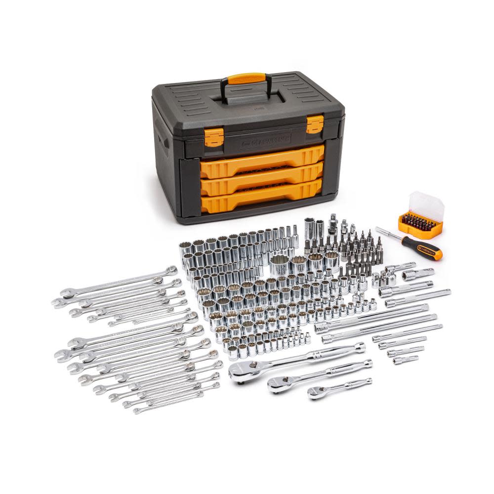 243 Pc. 12 Point Mechanics Tool Set in 3 Drawer Storage Box