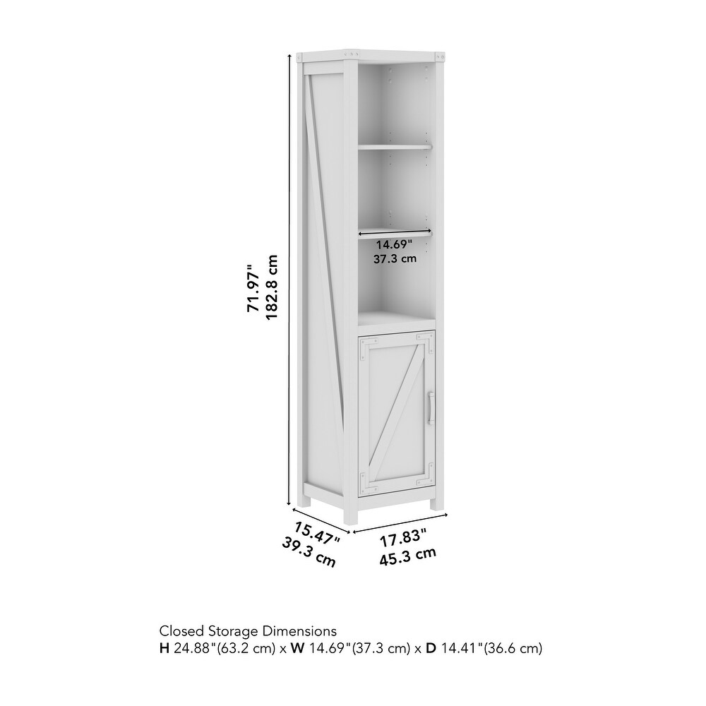 Knoxville Tall Narrow 5 Shelf Bookcase with Door by Bush Furniture