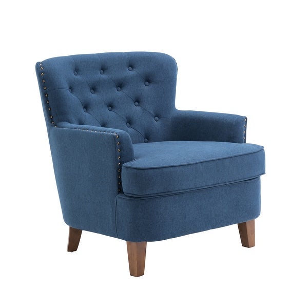 Porthos Home Idir Accent Chair， Fabric Upholstery， Rubber Wood Legs