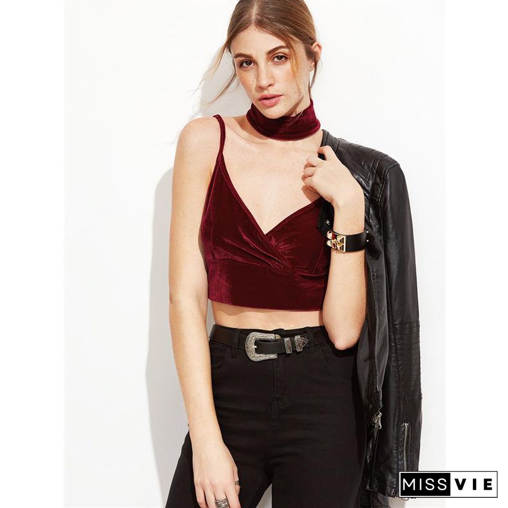 Sexy Women Velvet Camis Crop Tops Vintage Female Harajuku Sleeveless Shirt Casual Camisole Women Tanks Tops Fitness For Lady