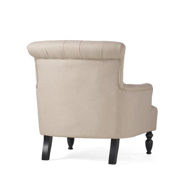 Bernstein Tufted Club Armchair w/ Rolled Backrest by Christopher Knight Home