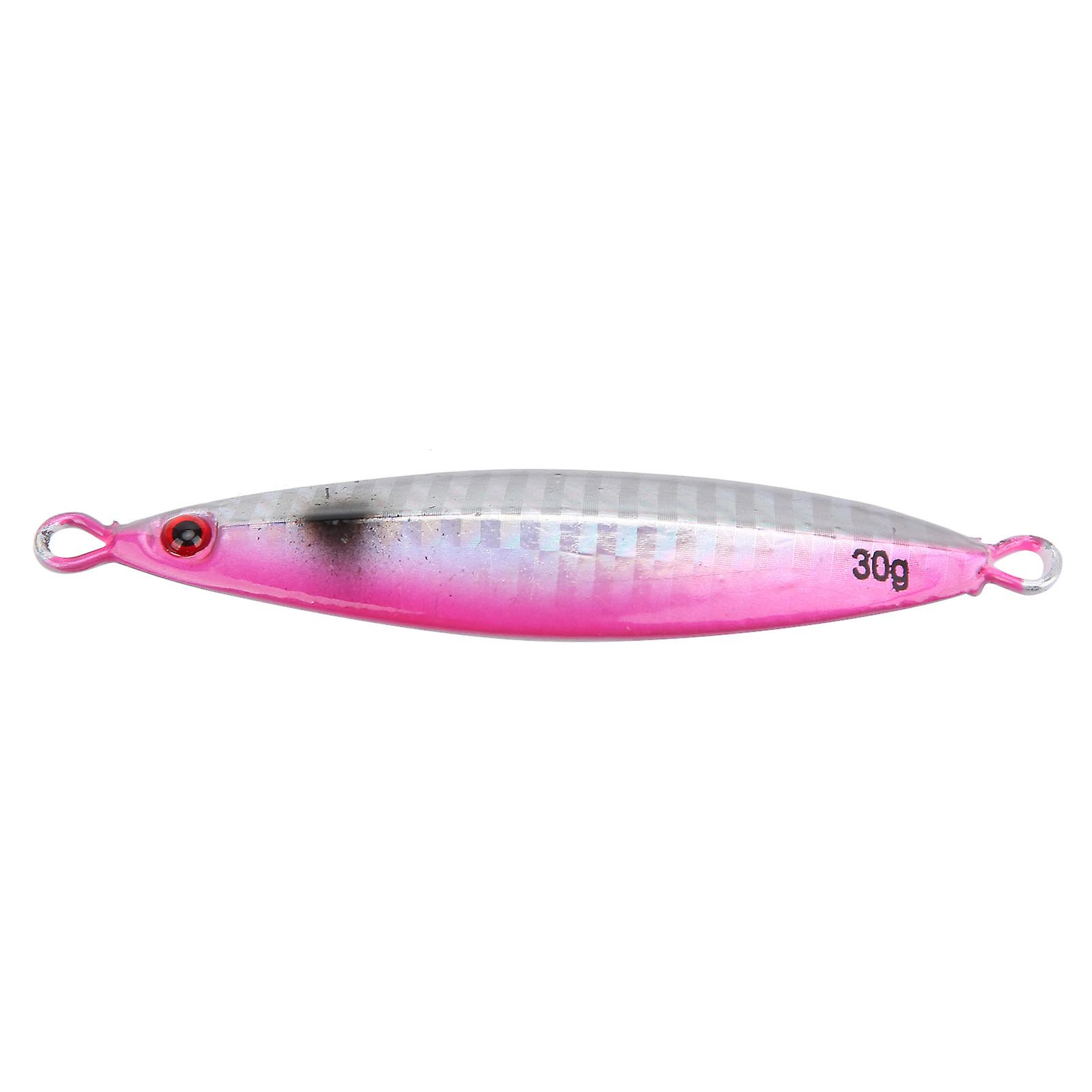 Fishing Artificial Baits Fish Shaped Metal Lifelike Lures Fishing Accessory Pink30g/1.1oz