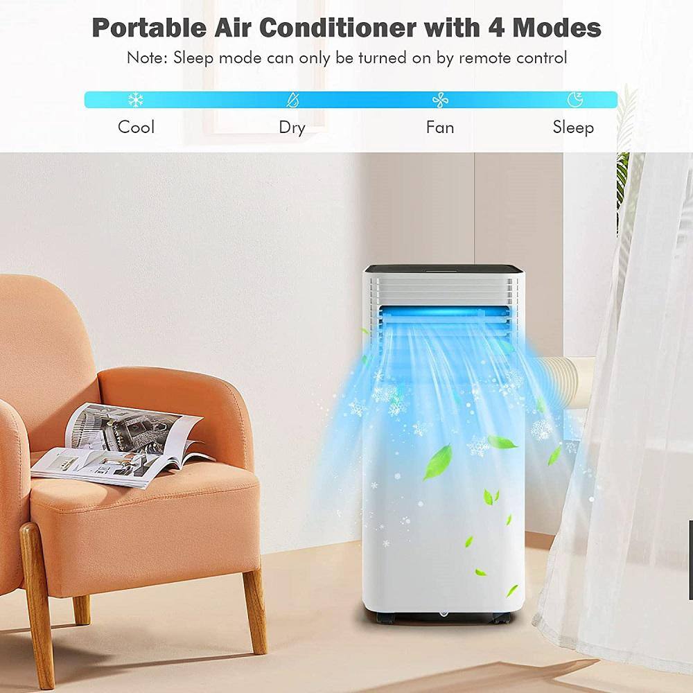 Gymax 3-in-1 Air Conditioner Dehumidifier Portable Air Cooler with Remote Control  Casters Black GYMHD0088