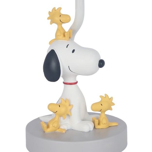 Lambs amp Ivy Classic Snoopy amp Friends White gray Nursery Lamp With Shade amp Bulb