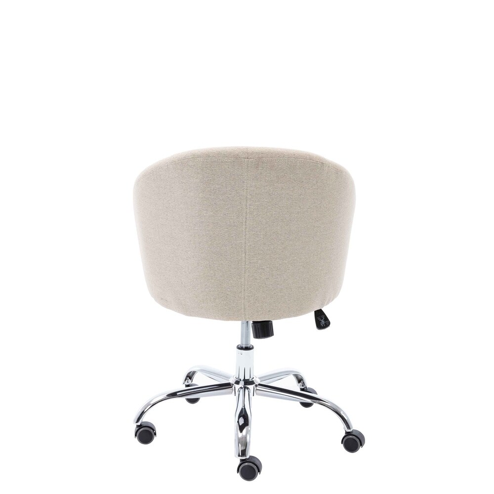 Porthos Home Kash Home Office Desk Chair  Round Back  Linen Fabric