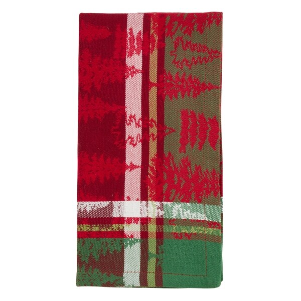 Table Napkins With Christmas Tree Plaid Design (Set of 4)