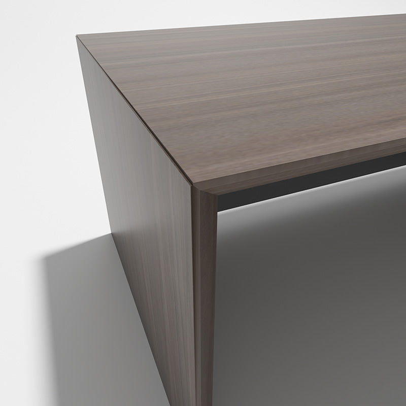 ARMANDO Executive Desk 220cm Left Return - Hazelnut & Grey